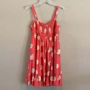 Torrid 1X pink floral dress. Smocked bodice. Fully lined.